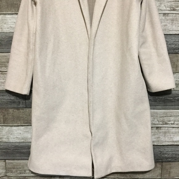 Zara Trench Coat Open Front Women’s XL Cream Oatmeal 100% Polyester - Picture 4 of 7